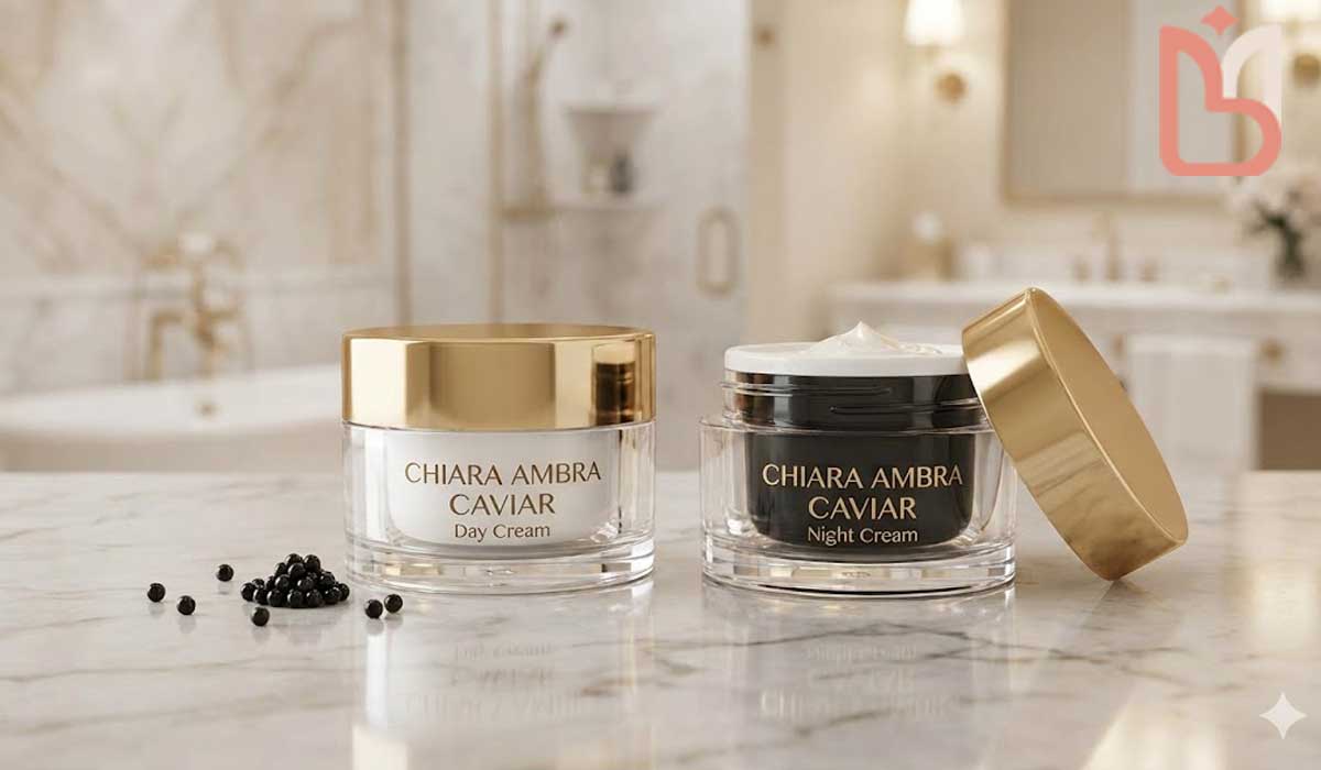 تصویر مقاله اکسیر جوانی پوست: راهنمای کامل محصولات خاویار برای رفع چین و چروک + معرفی کرم‌های روز و شب کیارا آمبرا