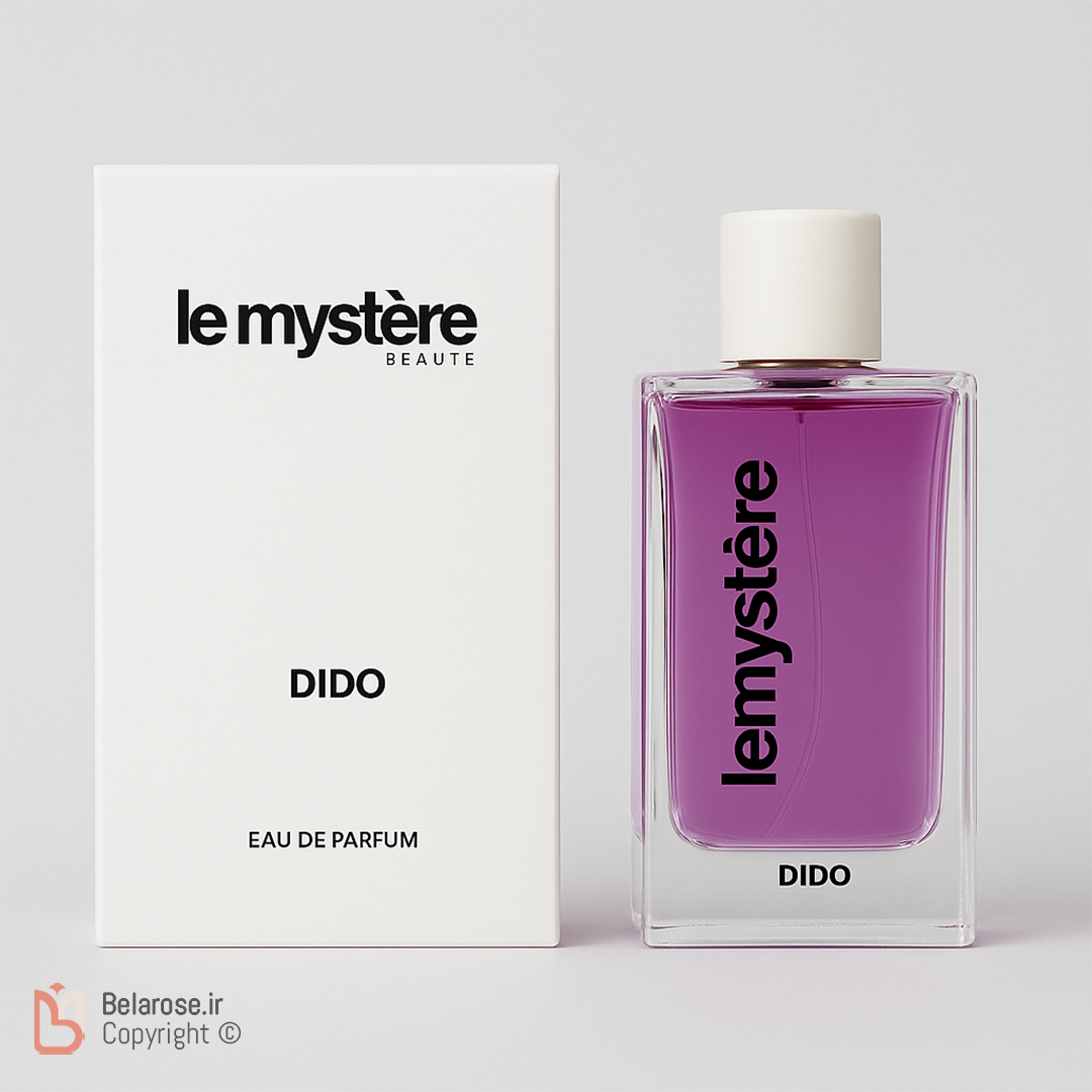 نمای محصول و کارتن عطر زنانه لومیستق با رایحه دیدو